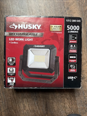 #ad Husky Rechargeable LED Work Light 4 Modes USB C Charging 5000 Lm EL2206 50W7 $44.95