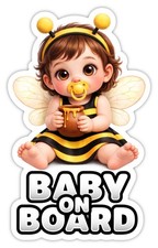 Baby on Board - Kind im Auto Autoaufkleber Fenster Sticker 15x9 cm Mädchen