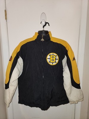 Vintage Apex One NHL Boston Bruins Puffer Jacket Men s L Black Yellow 90s Retro
