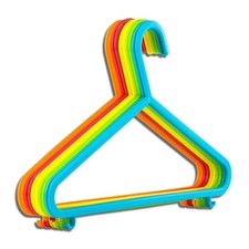 RAINBOW PLASTIC KIDS HANGER SET DURABLE SMOOTH SPACE SAVING VERSATILE HANGER