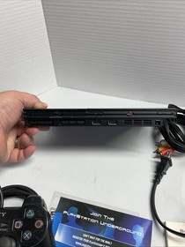 Sony PlayStation 2 PS2 Slim Console with OEM Cords + Controller & Memory Card!