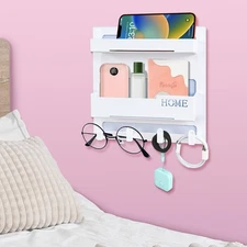 Floating Shelves for Bedside Shelf Accessories Organizer, Wall Mount Self Sti...