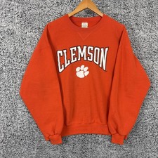 Vintage Clemson Tigers Sweatshirt Adult XL Orange University Sweater USA 90s