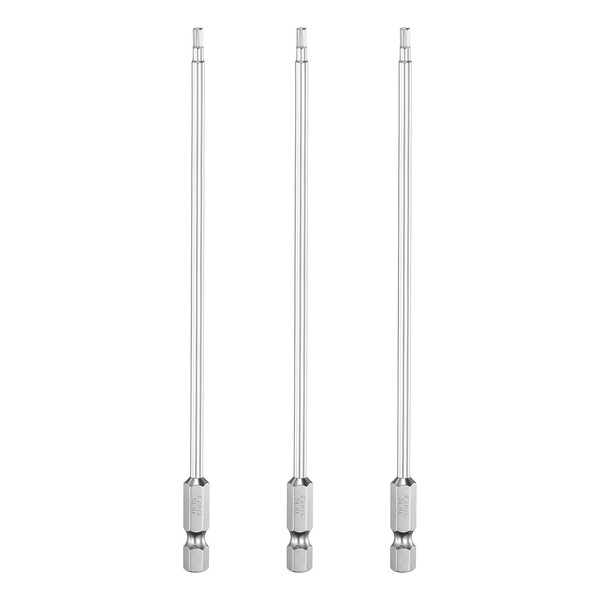 "3X H2.5 Sechskant Bits 2.5Mm Flach 1/4\" 6\" Chrom"-image