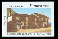 Matchbox label Victoria Inn Chyvelah Road Threemilestone Truro Cornwall MP1511