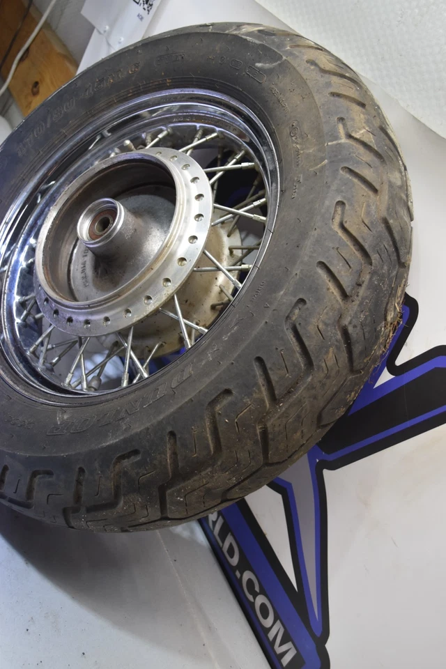 FA12 Rear Wheel Rim Tire 15x3.5 Spoke 2002 Honda Shadow Spirit VT750 VT 750 DC - Image 4 of 4