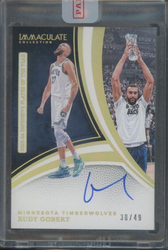 2024-25 Panini Immaculate Basketball Rudy Gobert #AW-RUD Awards Auto /49
