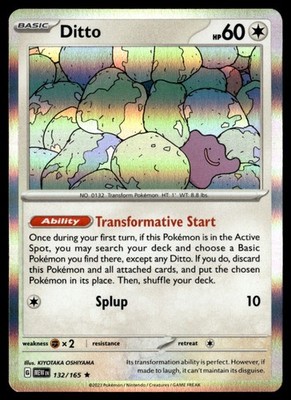 Ditto Rare Holo SV: Scarlet & Violet 151 132/165 NM Pokmon TCG | eBay