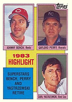 Johnny Bench / Gaylord Perry / Carl Yastrzemski 1984 Topps 6 Baseball Card - Picture 1 of 2
