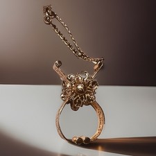 1950 s Filigree Gold Tone Glove Clip Excellent Condition