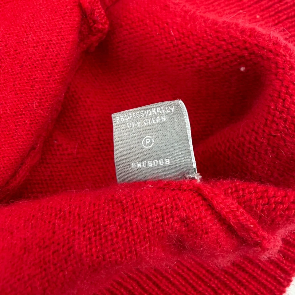 Neiman Marcus Men's Red Full Zip Mock Neck Sweater Medium CASHMERE Blend - Image 4 of 4