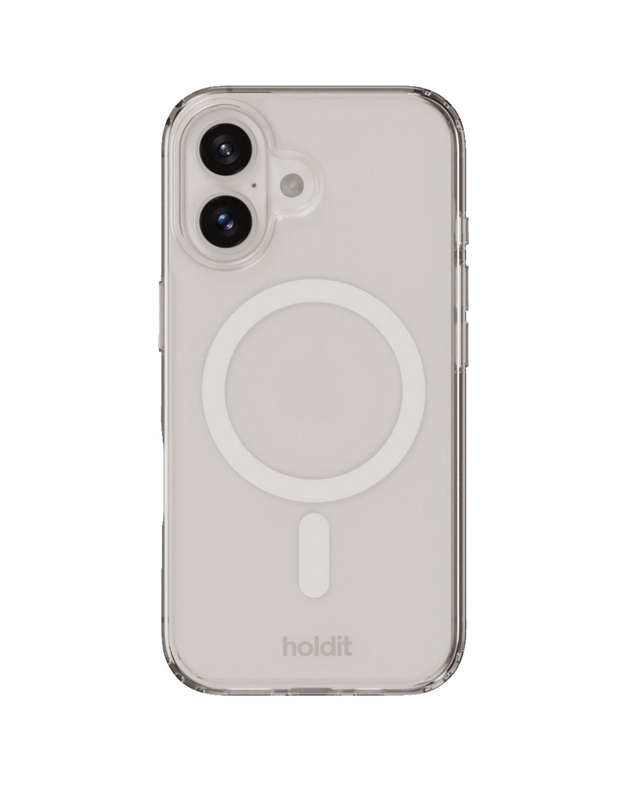 Чехол HOLDIT Magsafe, Задняя крышка, Apple, iPhone 16, Белый/Прозрачный