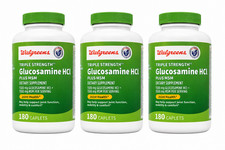 3 180ct Triple Strength Glucosamine HCI Plus MSM Caplets Joint Health EXP 8/25