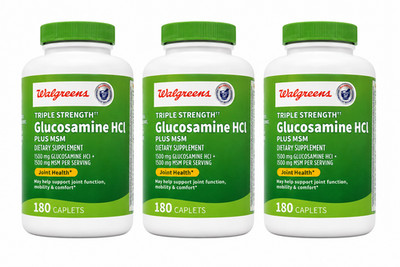 (3) 180ct Triple Strength Glucosamine HCI Plus MSM Caplets Joint Health EXP 8/25