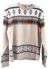 VINTAGE LONDON FOG MEN'S BROWN MULTI COLOR SW DESIGN LONG SLEEVE SWEATER LARGE