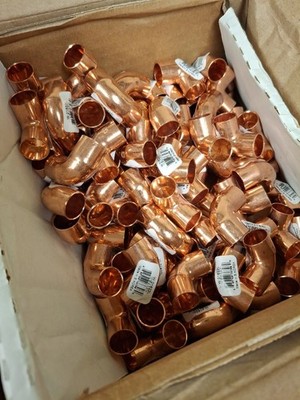 100 Pack STREAMLINE 1/2'' Elbow SR 90 COPPER PIPE FITTING New