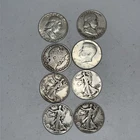 SILVER HALF DOLLAR LOT OF 8 VARIOUS DATES SEE DESCRIPTION