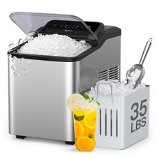 Fast Nugget Ice Maker Countertop with Self-Cleaning Pump, 35lbs/24H Crushed P...