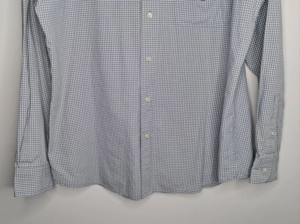 Chaps Gray White Plaid Shirt Size L - Image 4 of 4