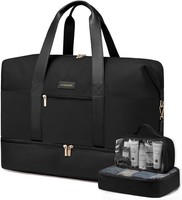 Reisetasche Damen Weekender 60L Wasserdicht Mit Schuhfach Schwarz