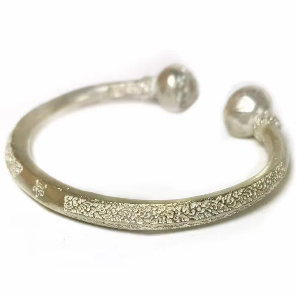 Bracelet LP Tim Silver Bangle Powerful Protection Wealth Thai Amulet - Image 4 of 4