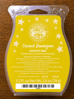 Scentsy Coconut Lemongrass Wax Bar