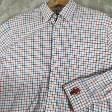 Johnnie O Prep-Formance Plaid Button Down Shirt Mens Medium Long Sleeve
