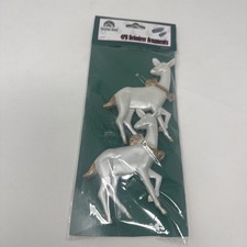 NEW CHRISTMAS HOUSE WHITE GOLD DEER ORNAMENTS