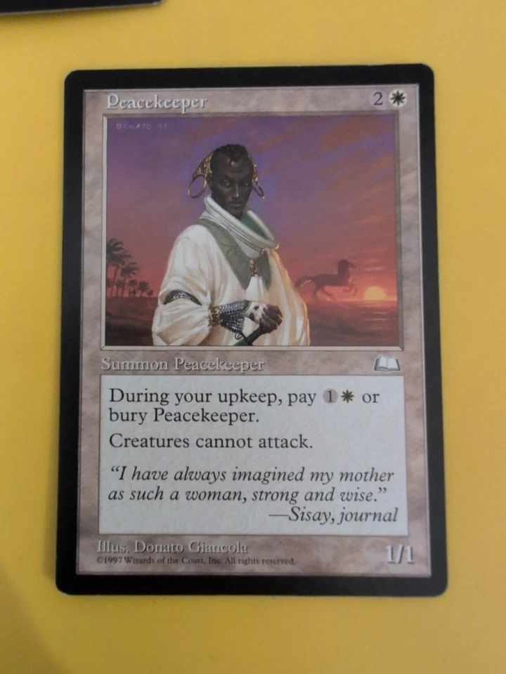 Peacekeeper. Summon  Old Vintage. Weatherlight  Magic the Gathering Card. - Image 2 of 4