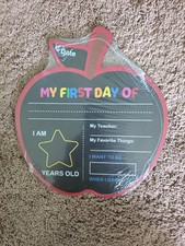 First And Last Day Of School Chalkboard Apple Sign For Kids Double Sided New