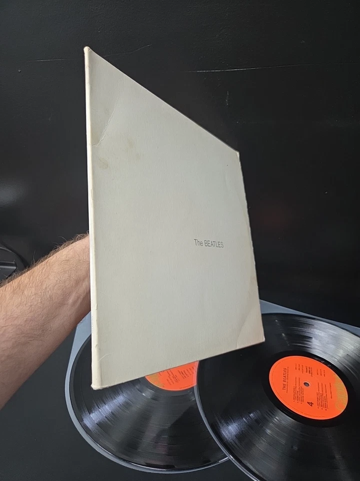 The Beatles White Album 2lp Vinyl 1976 Orange Capitol Label Press VG+/EX Wax Foto 4 de 4