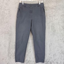 Eileen Fisher Chino Pants Womens 6 Gray Organic Cotton Hemp Twill Ankle Stretch