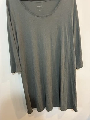 Pure Jill Women’s Ballet 3/4 Sleeve Gray Scoop Neck Flowy Swing Tunic Top 2X - Image 1 of 4