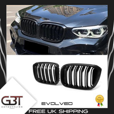FOR BMW X3 G01 X3M G02 X4 GLOSS BLACK M PERFORMANCE FRONT KIDNEY GRILLE 18-21