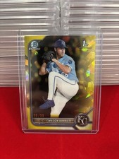 Mason Barnett 10/99 Yellow Cracked Ice 2022 1st Bowman Chrome Prospect Royals
