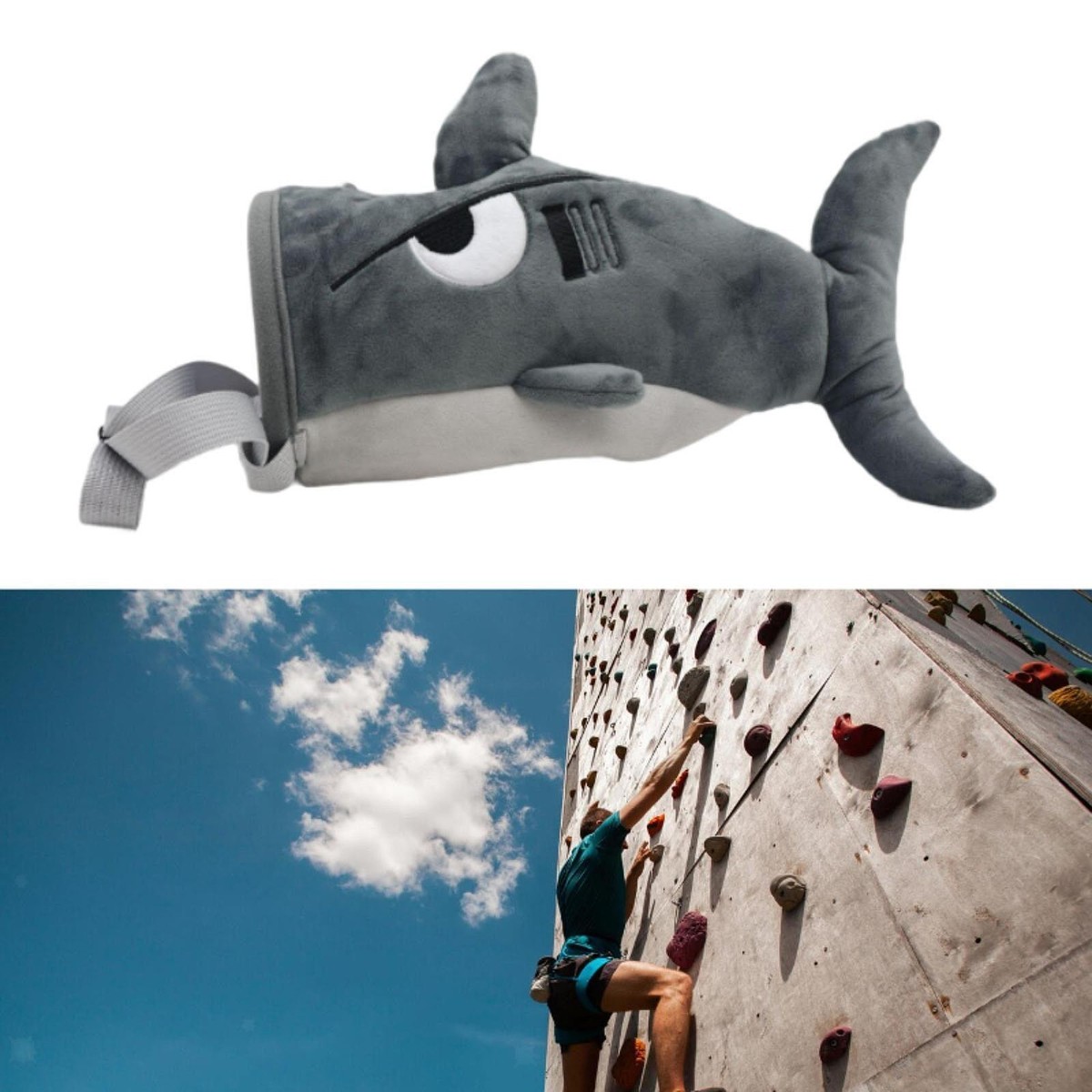 Rock Climbing Chalk Bag Shark Chalkbag for Indoor Camping Outdoor