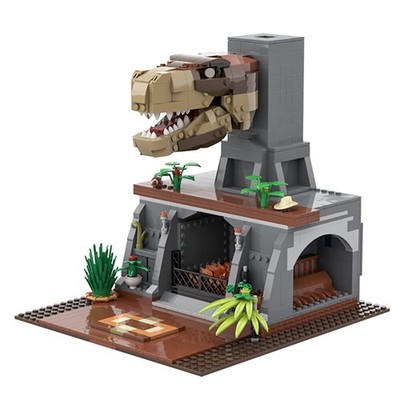 Fireplace Model with Dinosaur Head Building Toys Set 941 Pieces MOC Build
