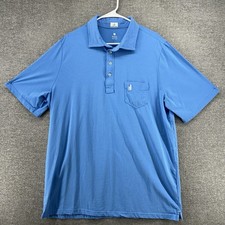Johnnie O Hangin Out Polo Shirt Men Size Large Tall Light Blue Short Sleeve