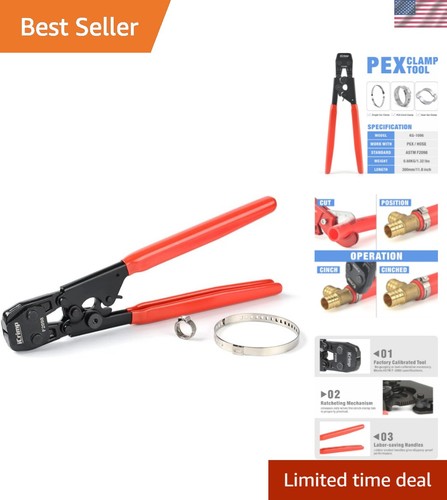 iCrimp Ratcheting PEX Cinch Tool with Calibration Gauge - For 3/8” to 1” Clamps