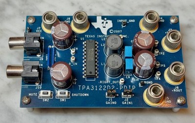 Texas Instruments TPA3122D2EVM   15W Stereo Class-D Audio Amplifier Evaluation