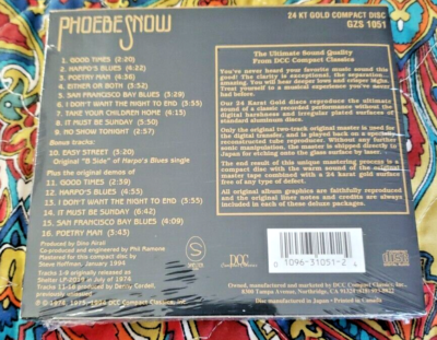 Phoebe Snow [Bonus Tracks] by Phoebe Snow (CD, Jan-1994, DCC