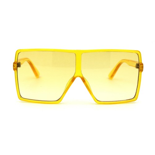 Child Size Girls Pop Color Oversize Flat Top Rectangular Mob Sunglasses - Picture 15 of 21