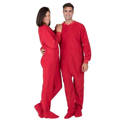 Family Matching Bright Red Fleece One Piece - Picture 3 of 7