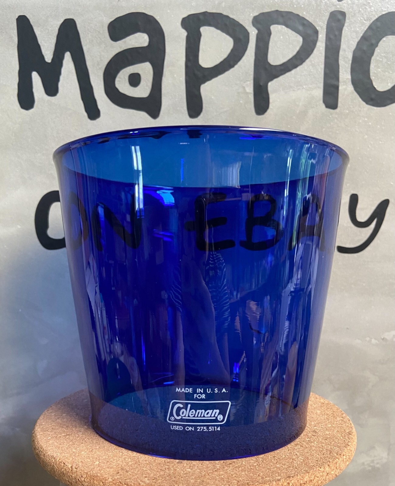 Coleman glass globe 621 275 5114 Blue color borosilicate glass