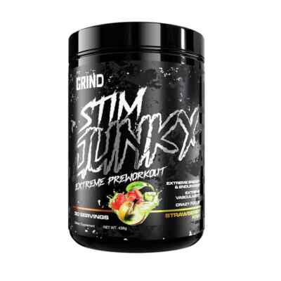 STIM JUNKY BY FREEDOM FORMULATIONS HIGH STIM HUGE PUMPS FOCUS STRAW KIWI FLAVOR