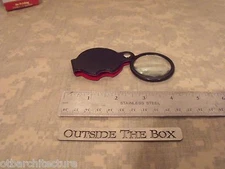 Emergency/Survival: 1.5" Folding Pocket MAGNIFIER GLASS Lens 5x FIRE STARTER EDC