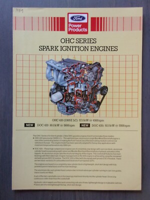 FORD OHC SERIES Spark Ignition Engines orig 1989 UK Mkt Technical Brochure
