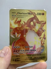Gold Metal  Charizard VMAX Pokémon Card-Collectible Gift Display！Best~