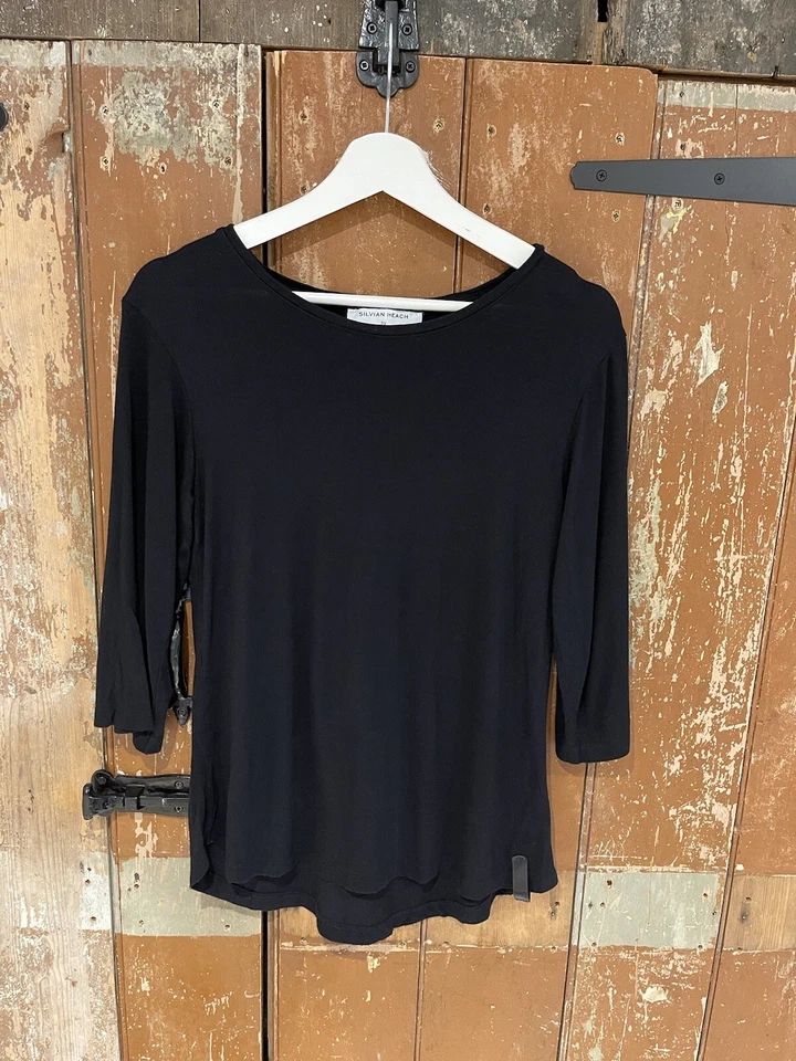 Silvian Heach by Lookiero Black 3/4 Sleeve Round Neck Stretch Women's 34in Chest - Image 2 of 4