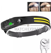 LAMPADA FRONTALE COB PILE RICARICABILE AUTO TORCIA DA TESTA SPORT PESCA CO 3 LED